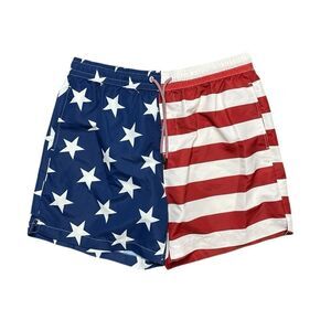 FOREVER 21 Patriotic USA Flag Swim Shorts Size XL